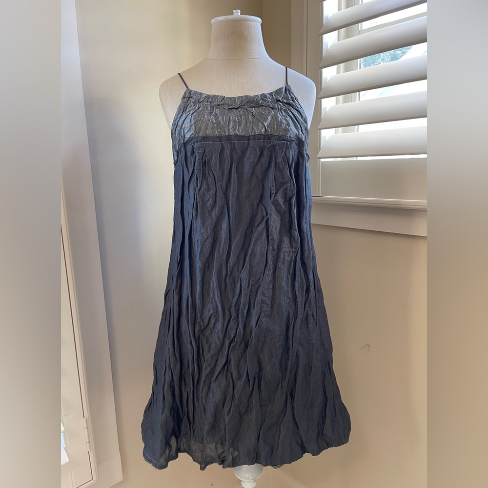 Nicole Miller gunmetal metallic dress sz 6